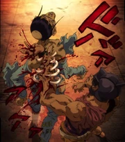 D an G é ferido por uma armadilha armada pelo Stand de Anasui