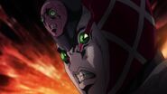 A close-up of King Crimson's enraged face