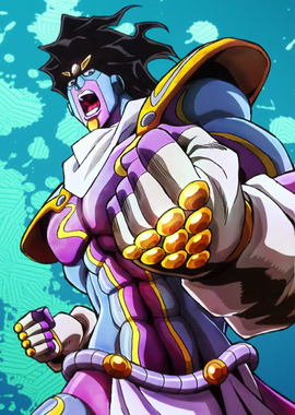 Alguém faz uma edição dando a ele um stand STAR PLATINUM: ZA