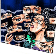 Yukako choosing between "faces" to wear