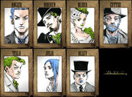 The cast of the movie The Prestige drawn by Araki