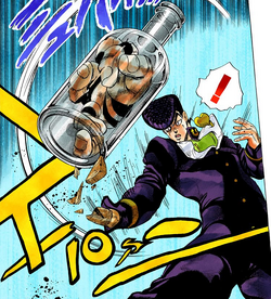 A humanoid jojo's part 4 stand with a sleek and futuristic design, with two  large, metallic hands, and is able to manipulate space and gravity in all  forms, with an astronuatic design