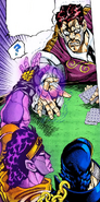 Star Platinum quebra os dedo de Daniel J. D'Arby por trapacear.