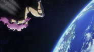 Kars attempts to use air jets to change his trajectory back to Earth.