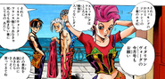 Telling Fugo and the others to buy stuff for her
