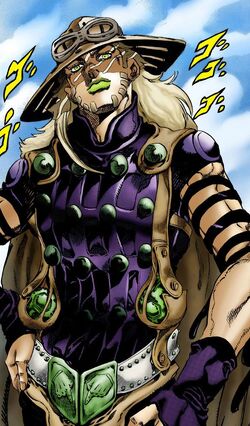 Model doing Gyro's pose, JoJo's Pose