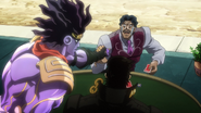 Star Platinum ломает пальцы Дэниэля за читерство