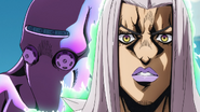 Moved by Giorno's actions, Abbacchio shows his Stand, Moody Blues