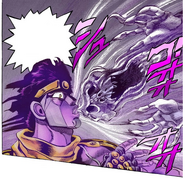 Star Platinum всасывает Justice внутрь себя.