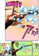 Josefumi uses his Stand to merge two tree branches