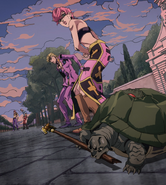 Polnareff grabbing the arrow