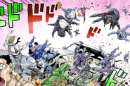 The car crash scene in Chapter 251. Waldo can be seen among the people flying in the air.