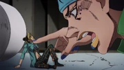 Jolyne encolheu para o tamanho de um rato