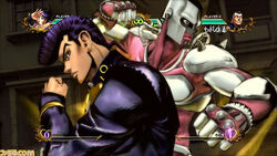 One of Josuke's most famous poses is just him summoning Crazy Diamond to  punch the spaghetti : r/StardustCrusaders