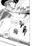 26-e3a32abb1c84c59043b387cf8c38c53a3d38a467c608a915dca58b65a82e306d.png (203 KB) Toru looking at a falling escape door that is caused by his stand "Wonder of U"