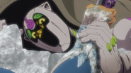 Freezing Mista's arm, after infiltrating the car