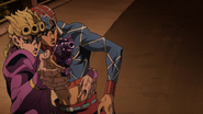 Giorno Steadying Mista's Hand To Shoot