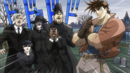 Speedwagon with the others surprised to see Joseph alive