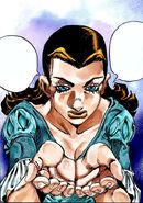 Ready to take the boiling stew for Diego inside her hands