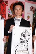 Araki at the Hirohiko Araki JoJo Exhibition 2012