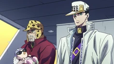 Joseph compares Josuke and his friends to Jotaro during their battle in Egypt.