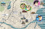 A map of Morioh as presented on the cover page of Chapter 303.