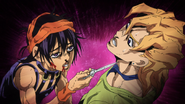 Fugo is threatened by Narancia