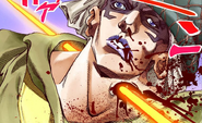 Fatally shot in the neck by Funny Valentine