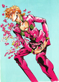 Giorno doing Shadow Dio pose, Vento Aureo OP 3, Angle 1