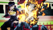 Hayato sacrifices himself to disable Kira's bomb on Okuyasu.