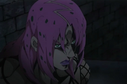 Diavolo continuing to talk to Polnareff