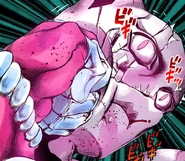 KQ punched.png (1.03 MB) Crazy Diamond cracks Killer Queen's head with a solid punch