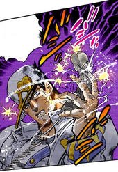 Jotaro getting zapped