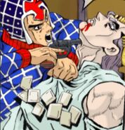 Scolippi getting interrogated by Guido Mista