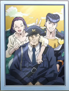 Another photograph of the Higashikata family with a noticeably happier Josuke