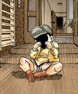 Okuyasu as a child, face obscured