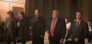 The hotel's row of guests behind the scenes.