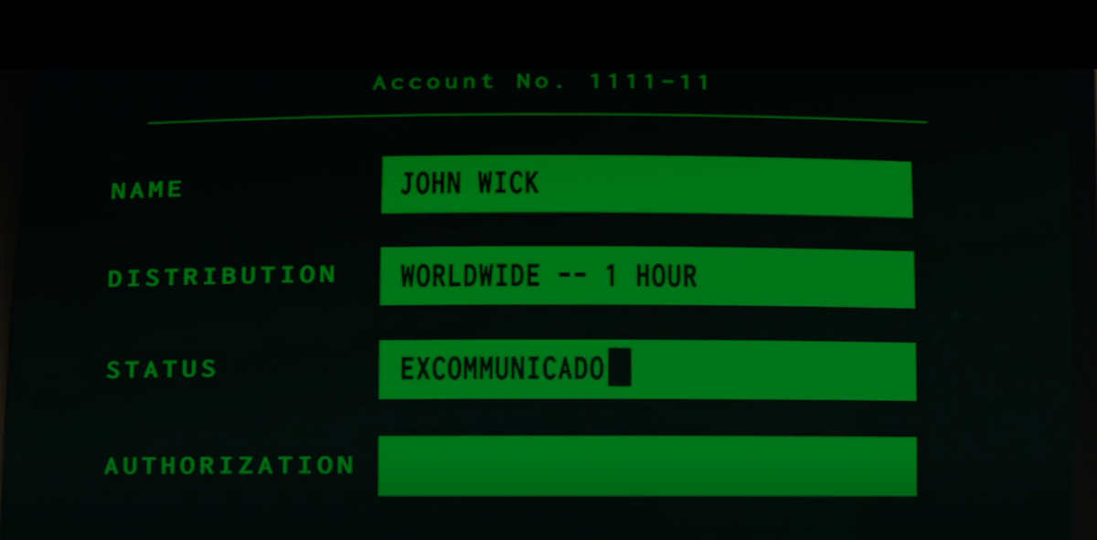 What does 1111 mean in John Wick?