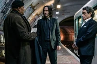 John with The Bowery King and Winston in John Wick: Chapter 4.