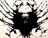 An inkblot painting the old man owned in the shape of Majora's Mask.