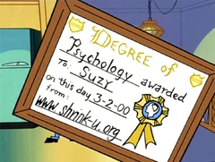 Suzy's psychology degree.