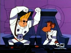 Johnny and the chimp.