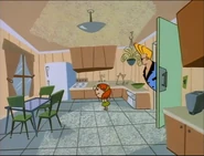 Suzy in Mama Bravo's kitchen.