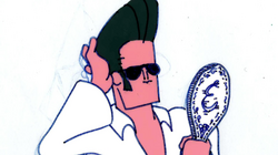 Johnny Bravo - Elvis impersonator that got slapped by a lot of women and  used lots of hair gel