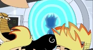 Evil Johnny Test in front of the gang