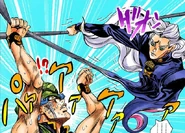 Transformado en un cable de hierro en la batalla contra Toyohiro Kanedaichi y Super Fly