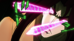 Straizo usando el ataque Space Ripper Stingy Eyes.