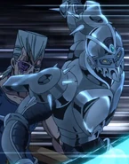 Silver Chariot a punto de atacar a Diavolo.