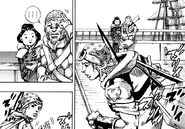 Primera aparición de Rina después de la carrera Steel Ball Run.