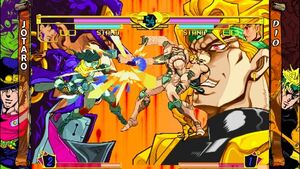 DIO y Jotaro Kujo participando de un "Blazing Fists Match".